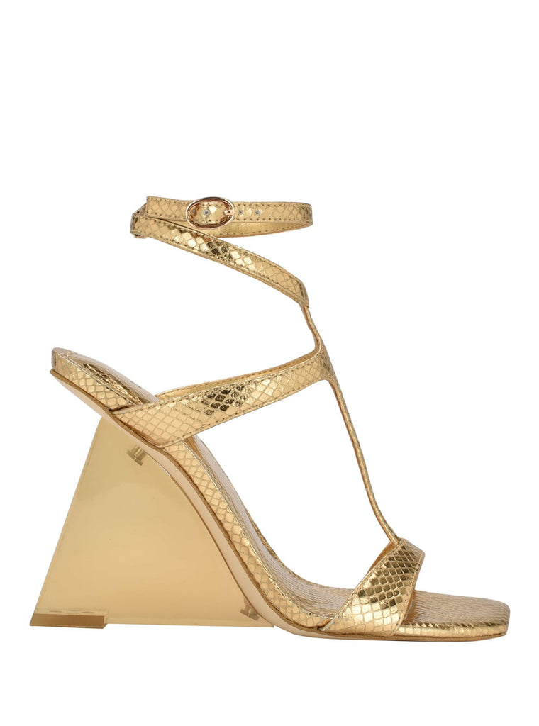 Gold Bacio Metallic High Heels - GUESS