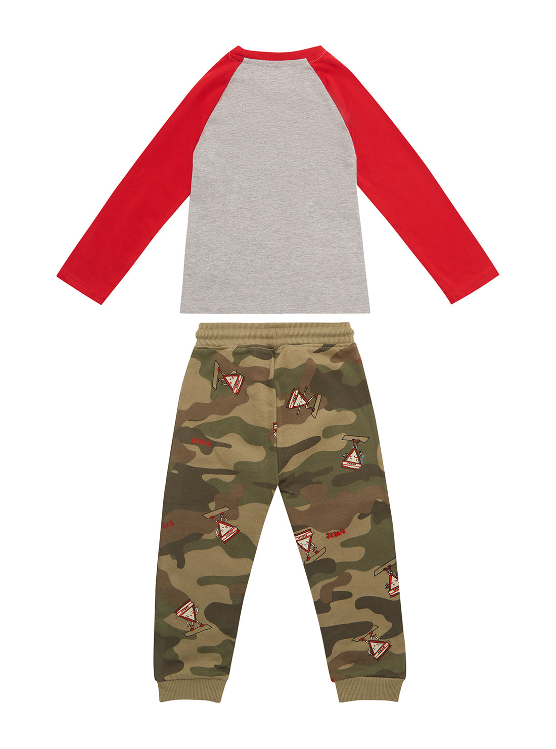 GUESS Baby Boy Red Grey Sports Top And Pants 2-Piece Set (3-24m) I1YG10K8HM0 Back View