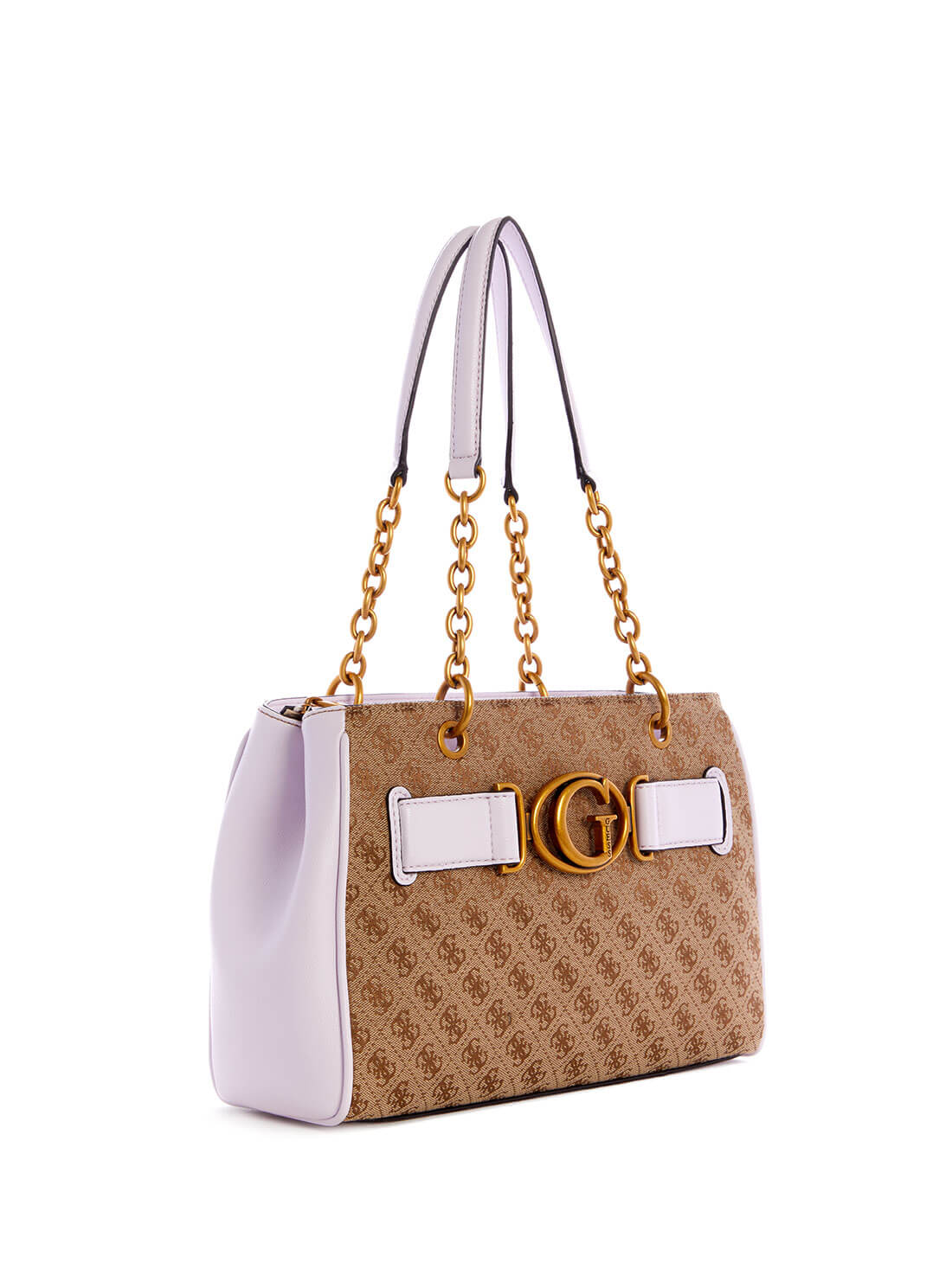 Brown Lilac Aviana Luxury Satchel - GUESS