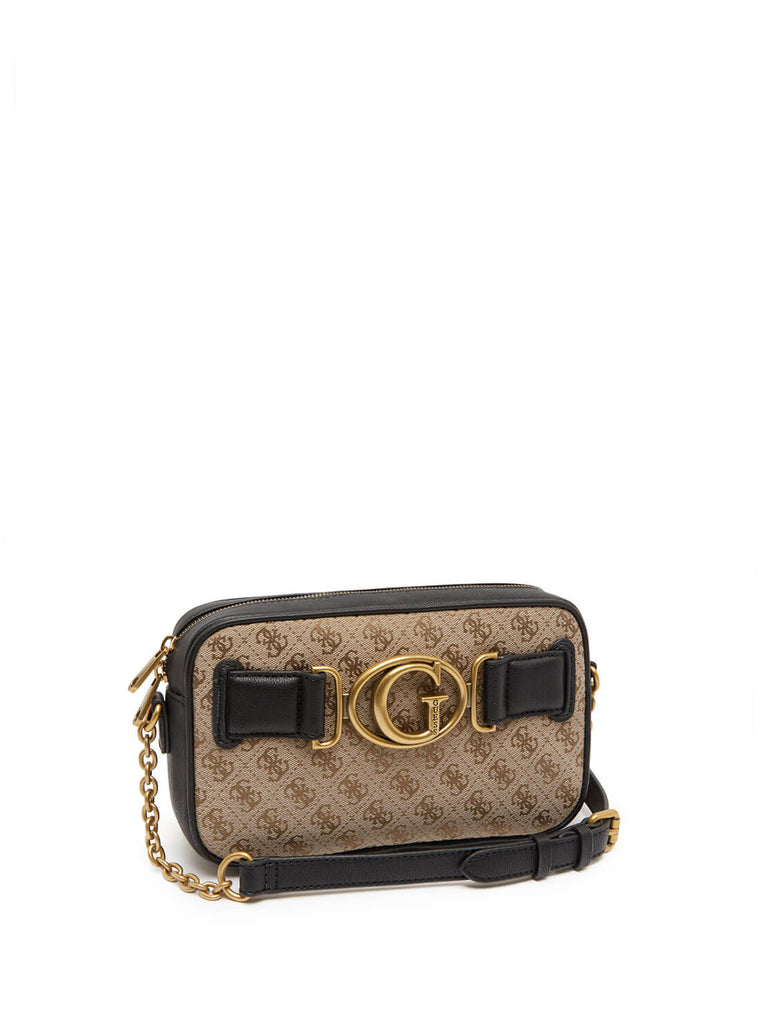 Brown Black Aviana Crossbody Camera Bag GUESS