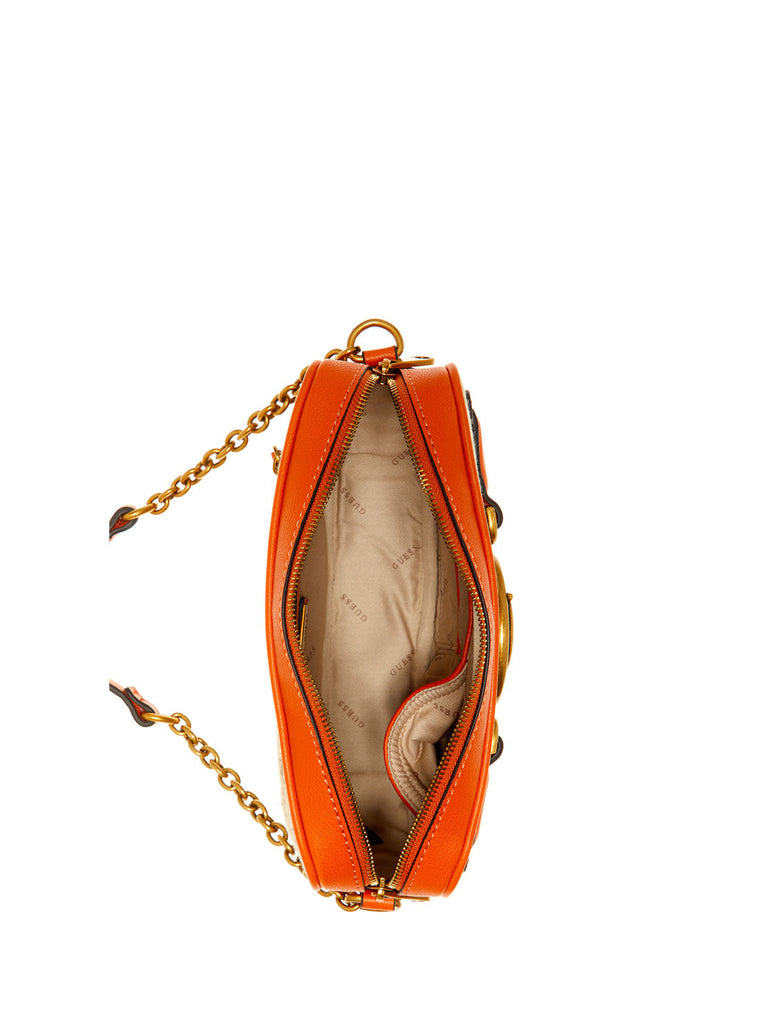 Brown Orange Aviana Crossbody Camera Bag GUESS