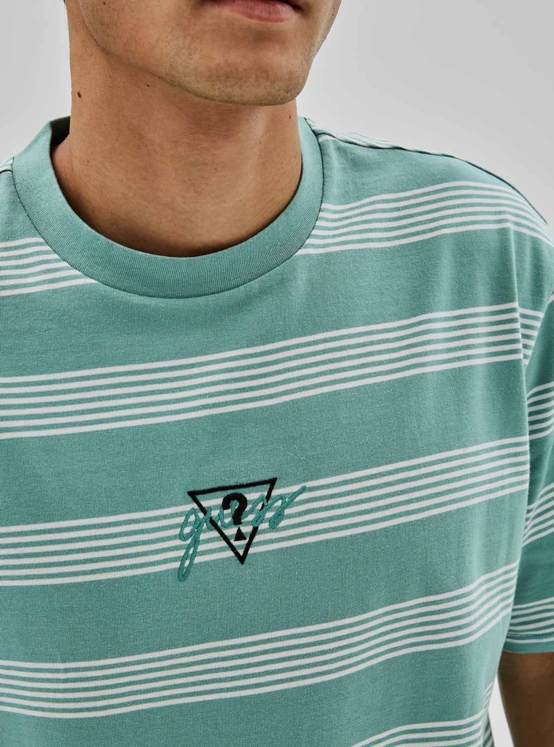 Guess striped shirt green best sale