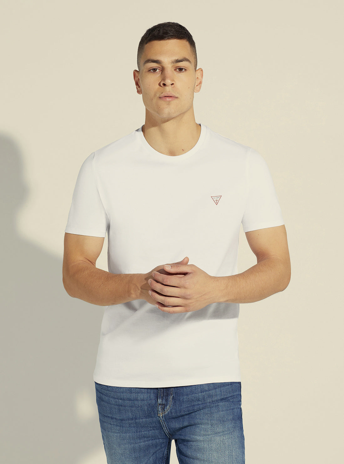 GUESS Men's White Core Logo T-Shirt M2YI36I3Z11 Front View