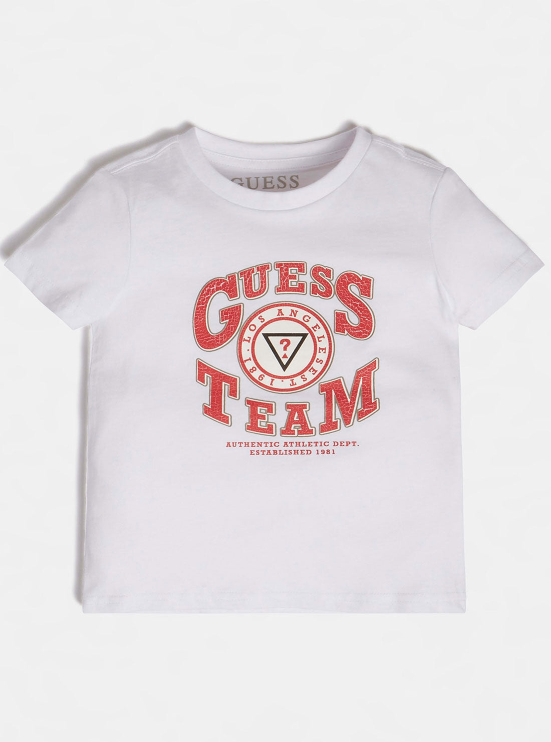 GUESS Little Boys White GUESS Team T-Shirt (2-7) N1YI16K8HM0 Front View
