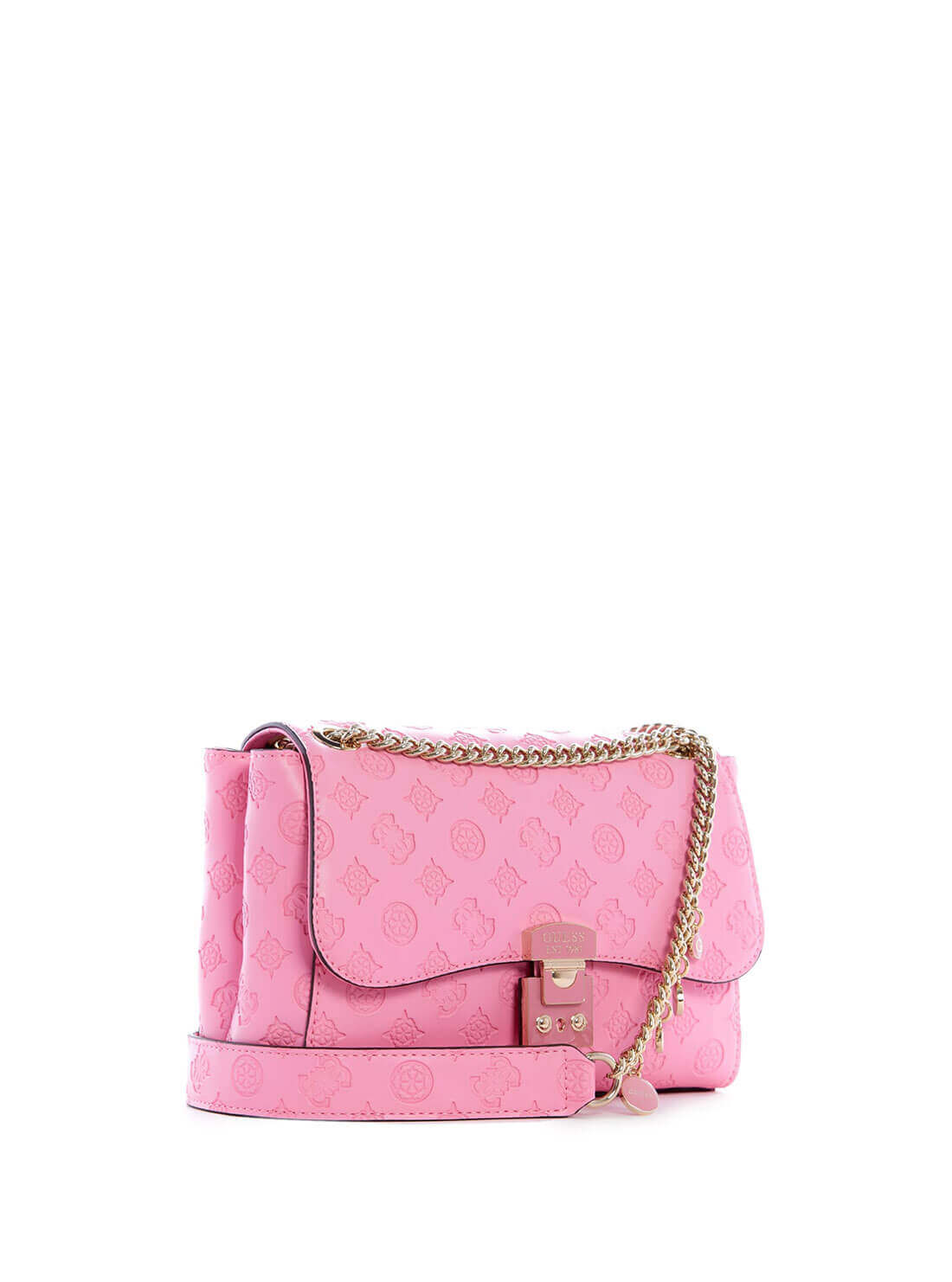 GUESS Womens  Pink Carlson Convertible Crossbody PG839821 Front Side View