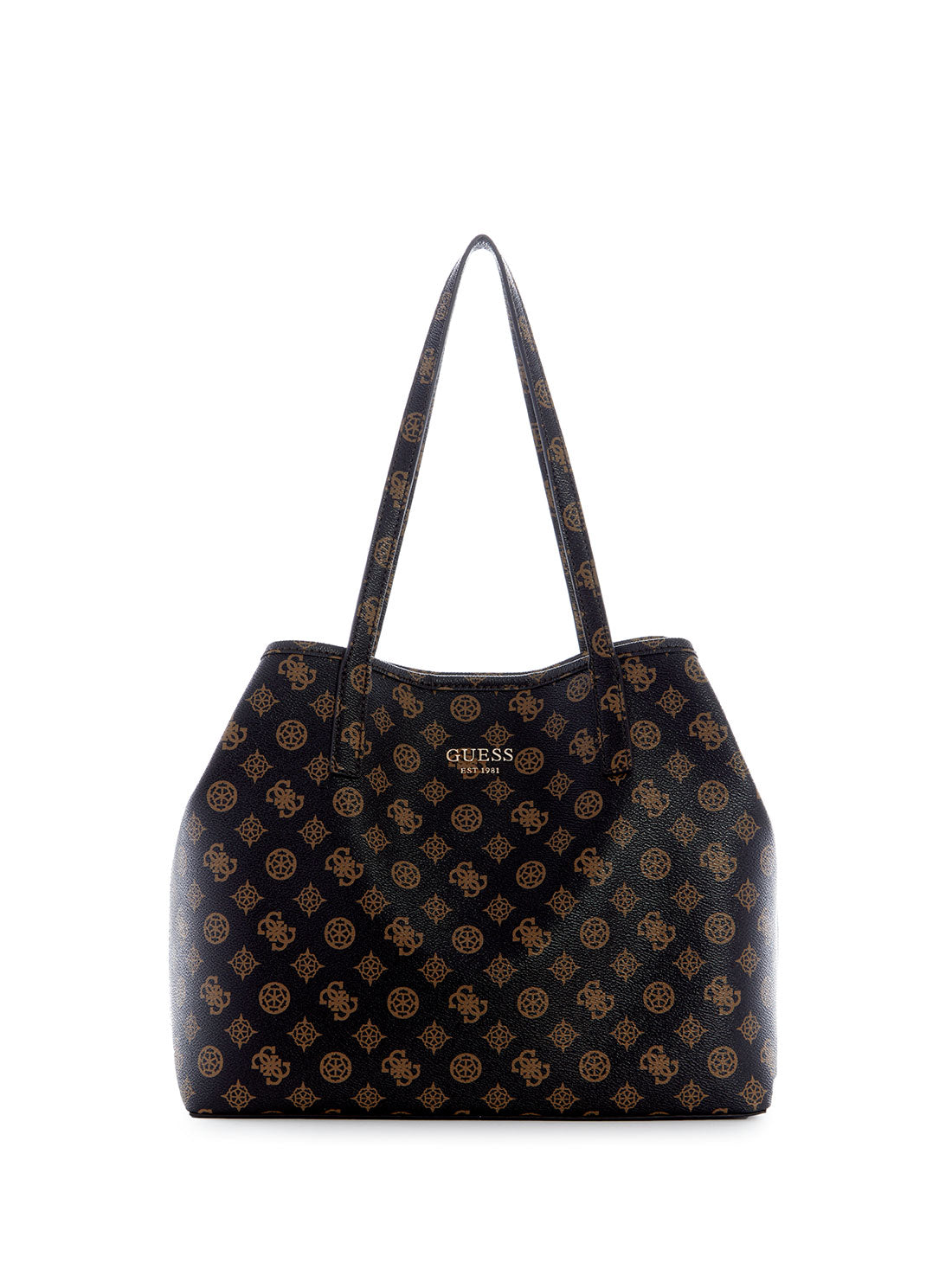 Brown Logo Vikky Tote Bag