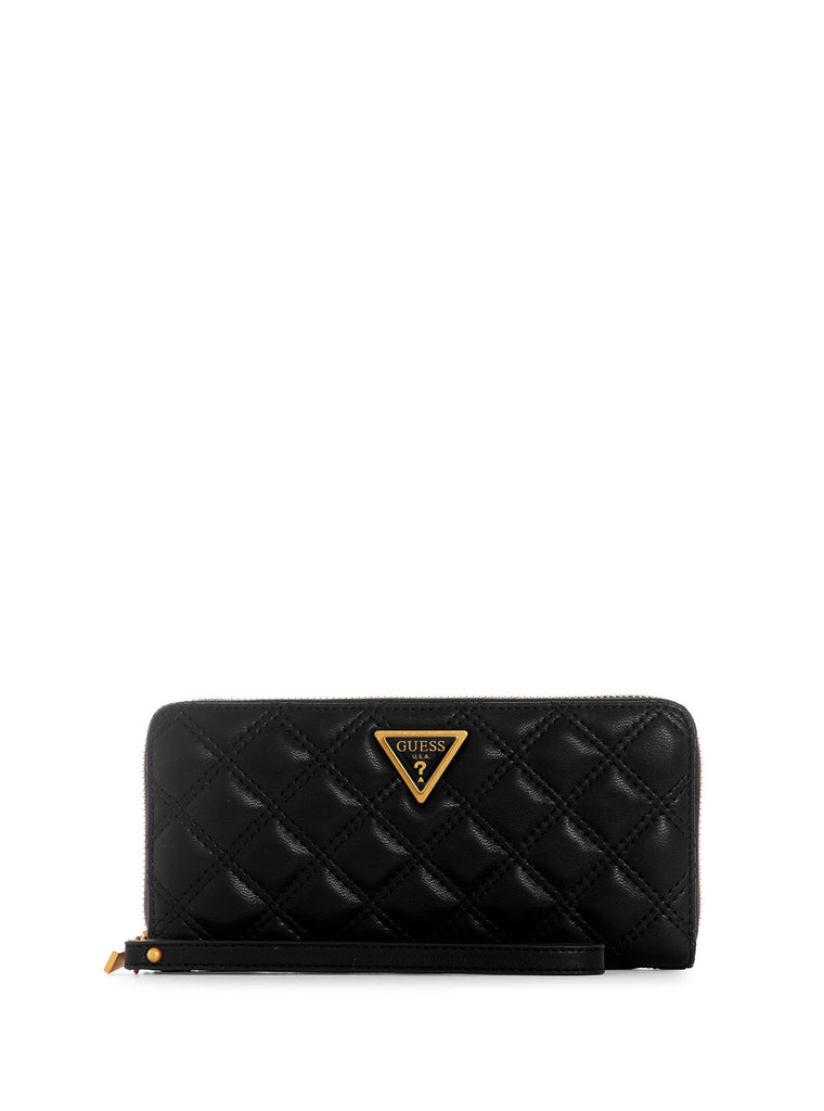 Black Giully Quilted Large Wallet - GUESS