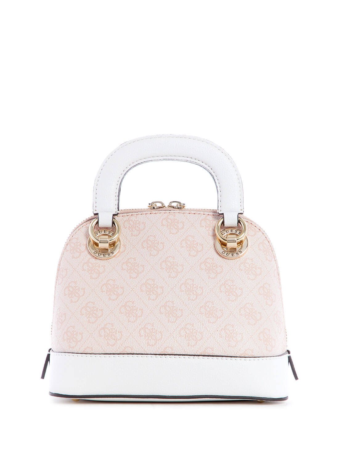 GUESS Womens Pink White Cathleen Small Dome Satchel SG773705 Back View