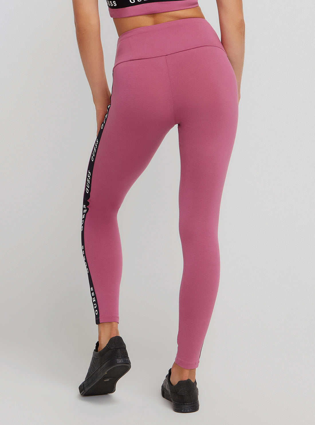 GUESS Activewear Logo Tape Microfiber Leggings | Pink