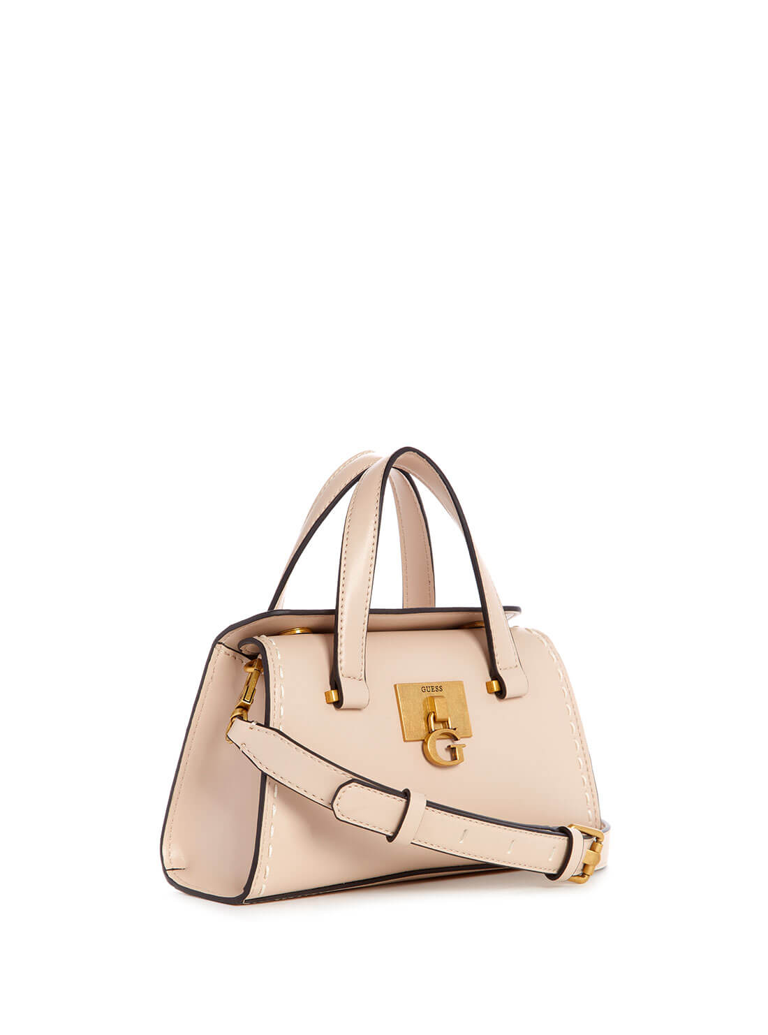 GUESS Womens  Beige Stephi Mini Satchel VB787576 Front Side View