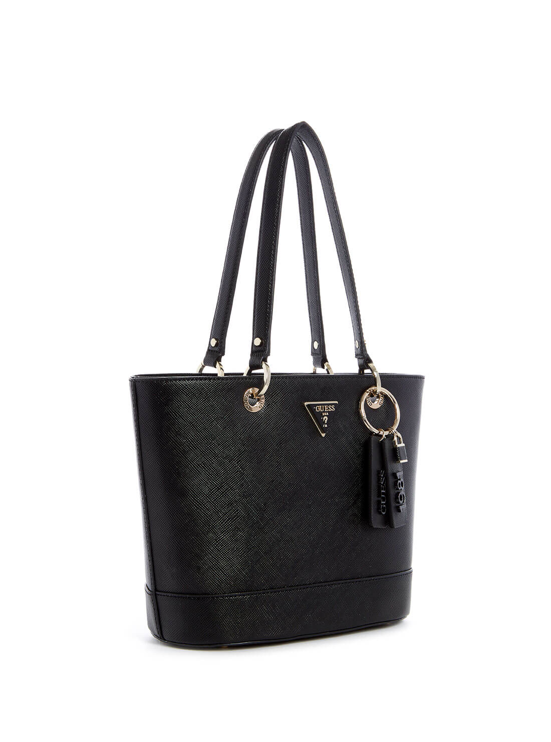 GUESS Womens  Black Noelle Small Elite Tote Bag ZG787922 Front Side View