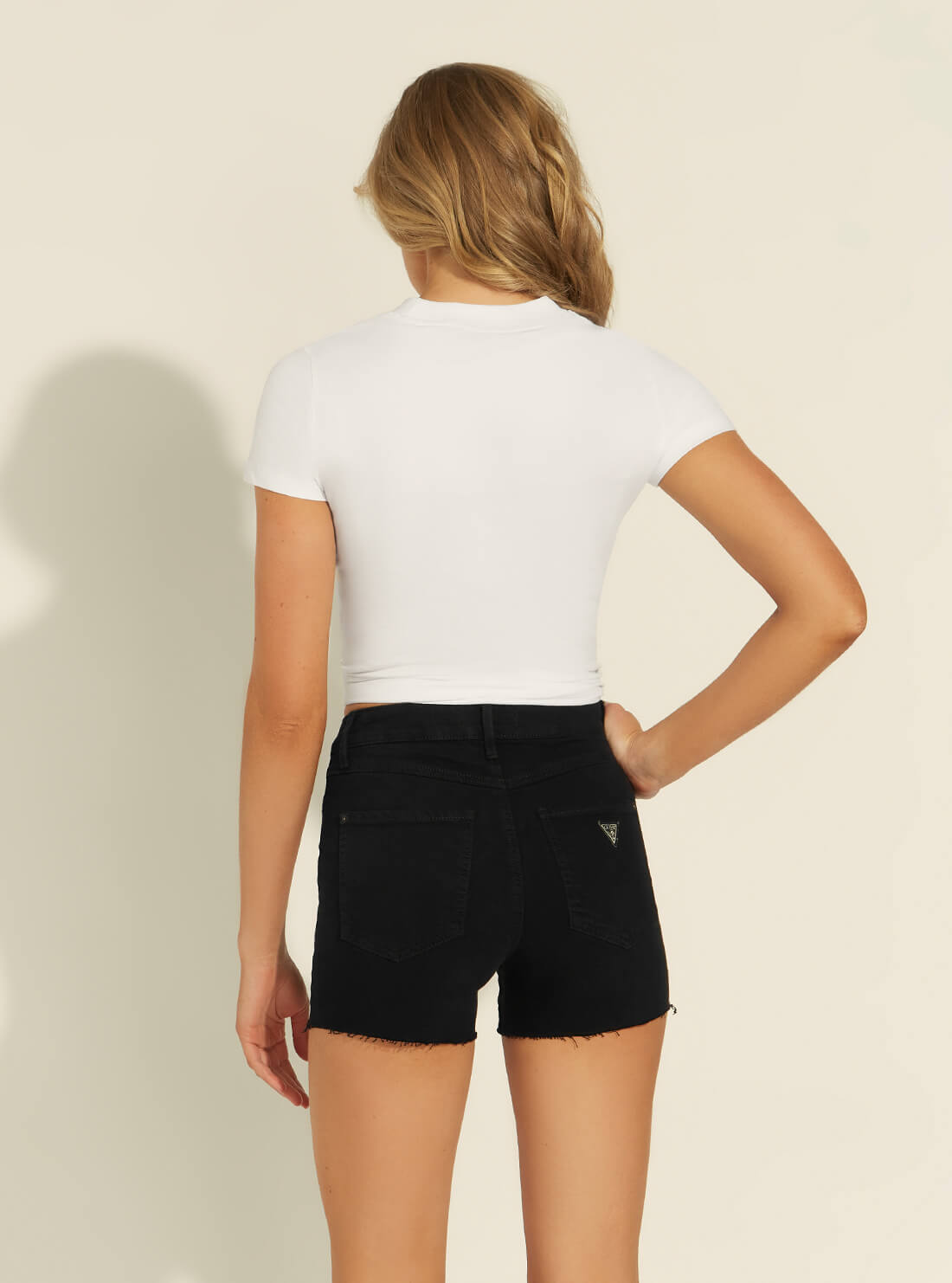 GUESS Womens Eco White Basic Logo T-Shirt W1YI0ZJ1311 Back View