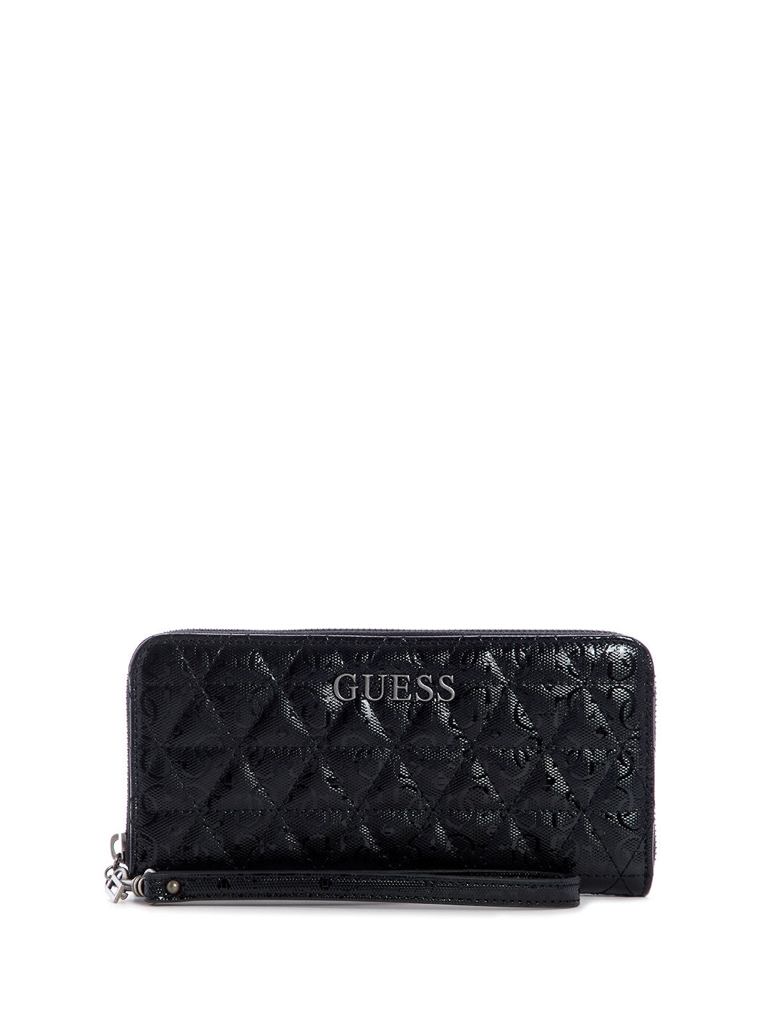 GUESS Women's Black Quilted Wessex Large Wallet GN837946 Front View