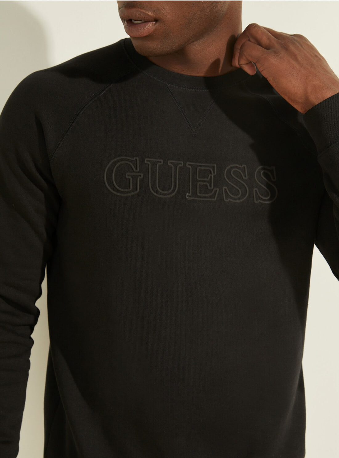 GUESS Mens Eco Black Aldwin Active Jumper Z2RQ19K9V31 Detail View