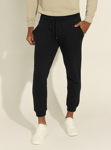 GUESS Mens Eco Black Aldwin Active Trackpants U1YA04K9V31 Front View