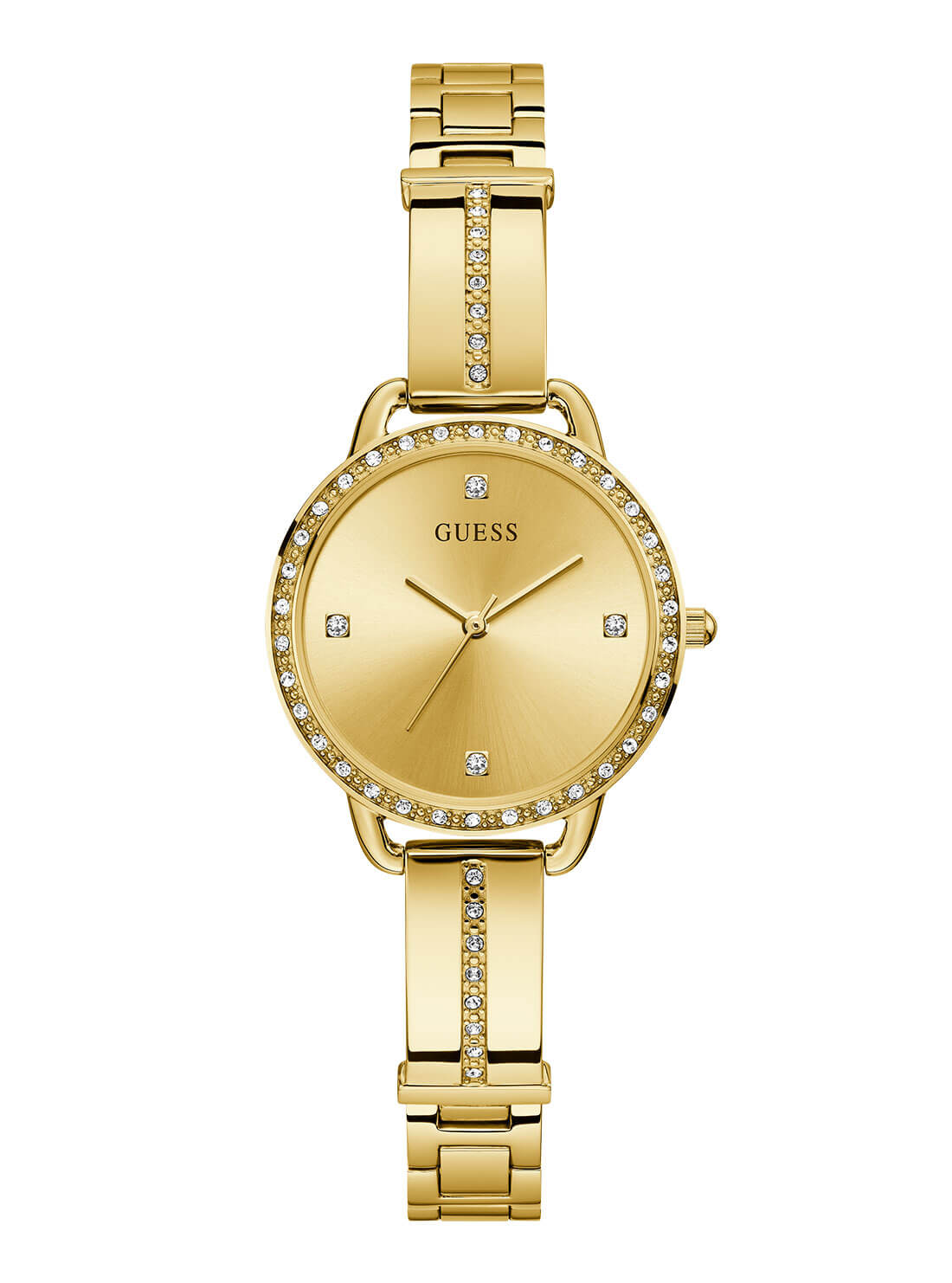 GUESS Women's Gold Bellini Crystal Watch GW0022L2 Front View