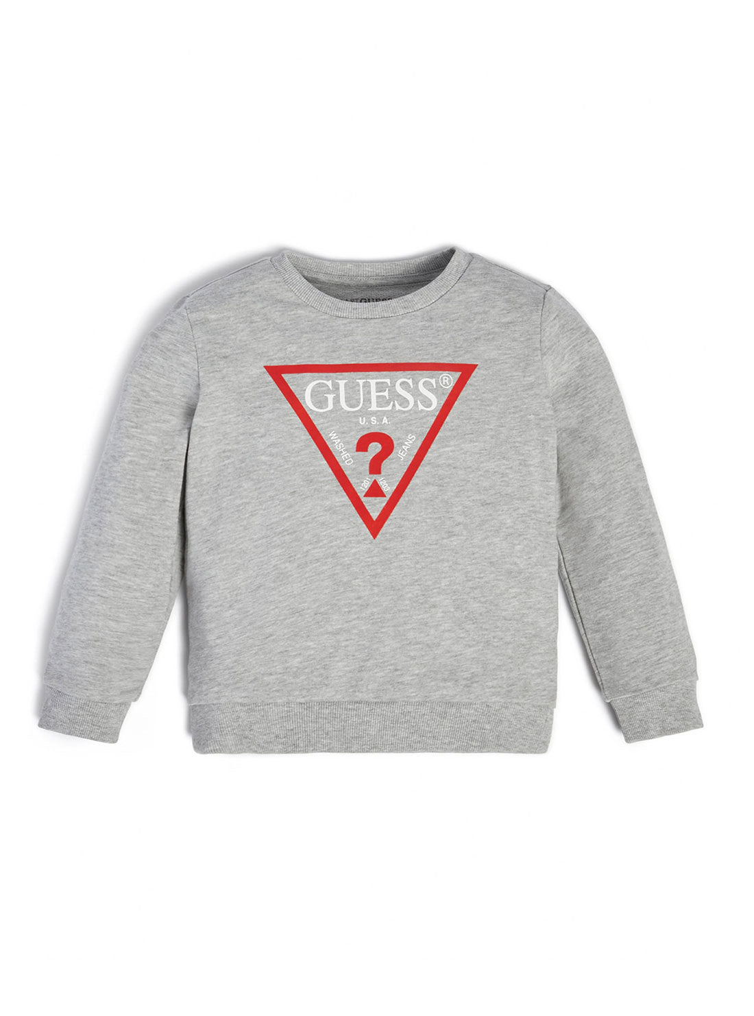 GUESS Little Boys Grey Logo Fleece Jumper (2-7) N73Q10KAUG0 Front View