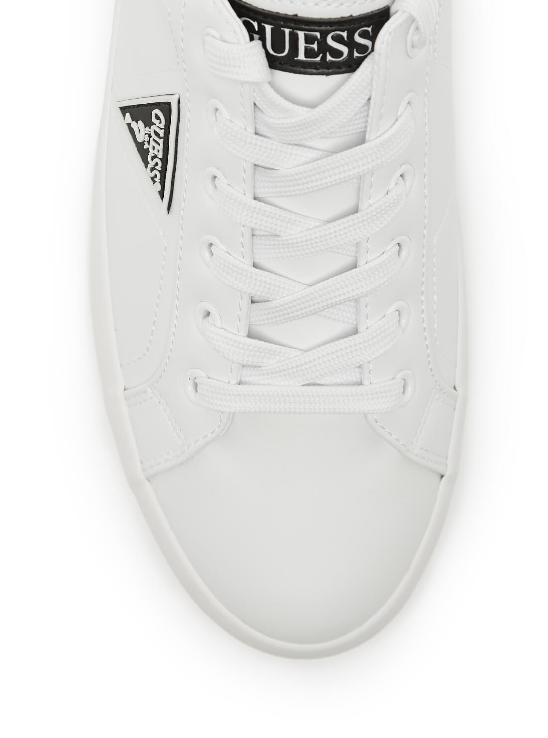 GUESS Mens White Logo Pisco Low-Top Sneakers PISCO-A Top View