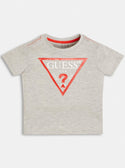 GUESS Little Boys Grey Logo Short Sleeve T-Shirt (2-7)  N73I55K8HM0 Front View