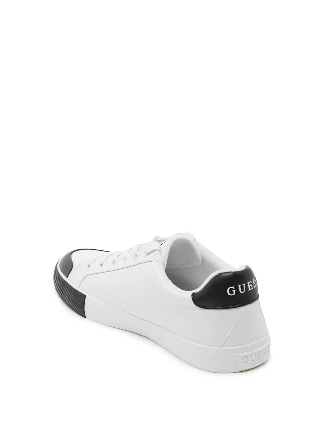 GUESS Mens White Low-Top Paxi Sneakers PAXI-A Back View
