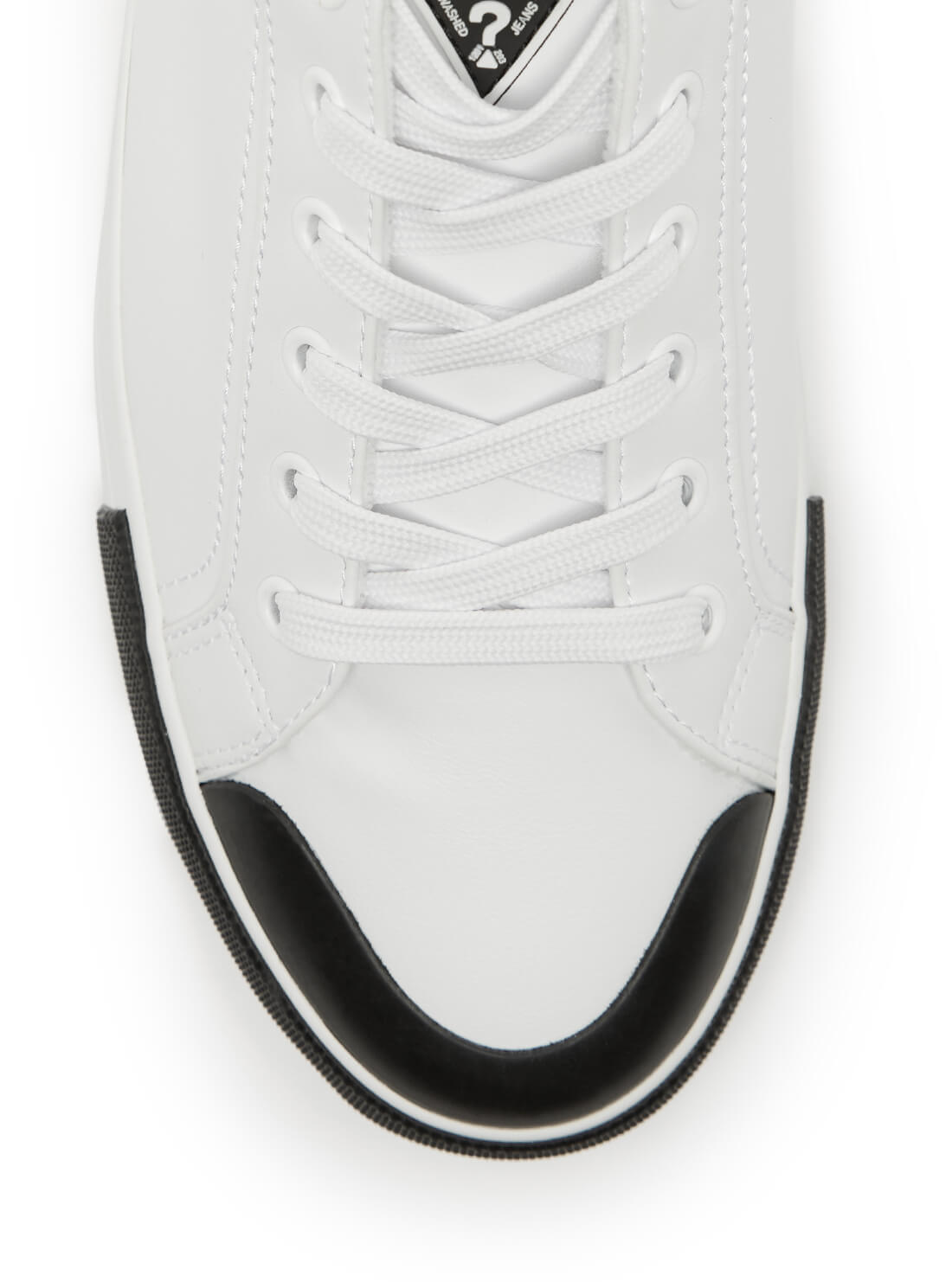 GUESS Mens White Low-Top Paxi Sneakers PAXI-A Top View