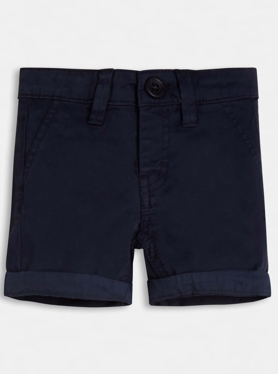GUESS Kids Baby Boy Navy Blue Regular Fit Chino Shorts (0-24m) I1RD04WD3T0 Front View