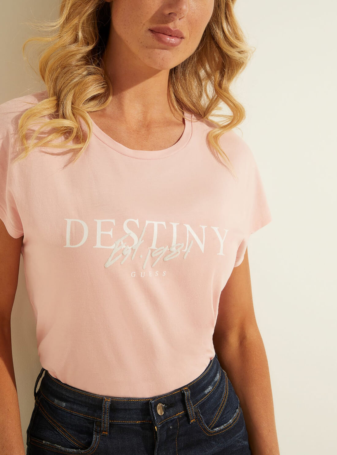 GUESS Womens Pink Francine T-Shirt W1YI0VK46D0 Detail View