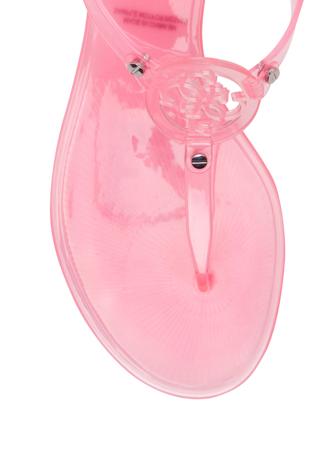 GUESS Womens  Pink Quattro G Logo Janica Sandals JANICA Top View