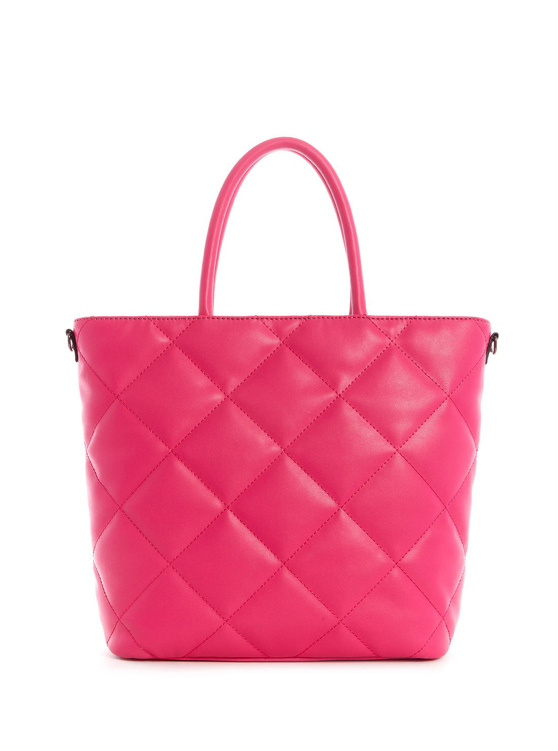 GUESS Womens Hot Pink Quilted Brightside Tote Bag QM758023 Back View
