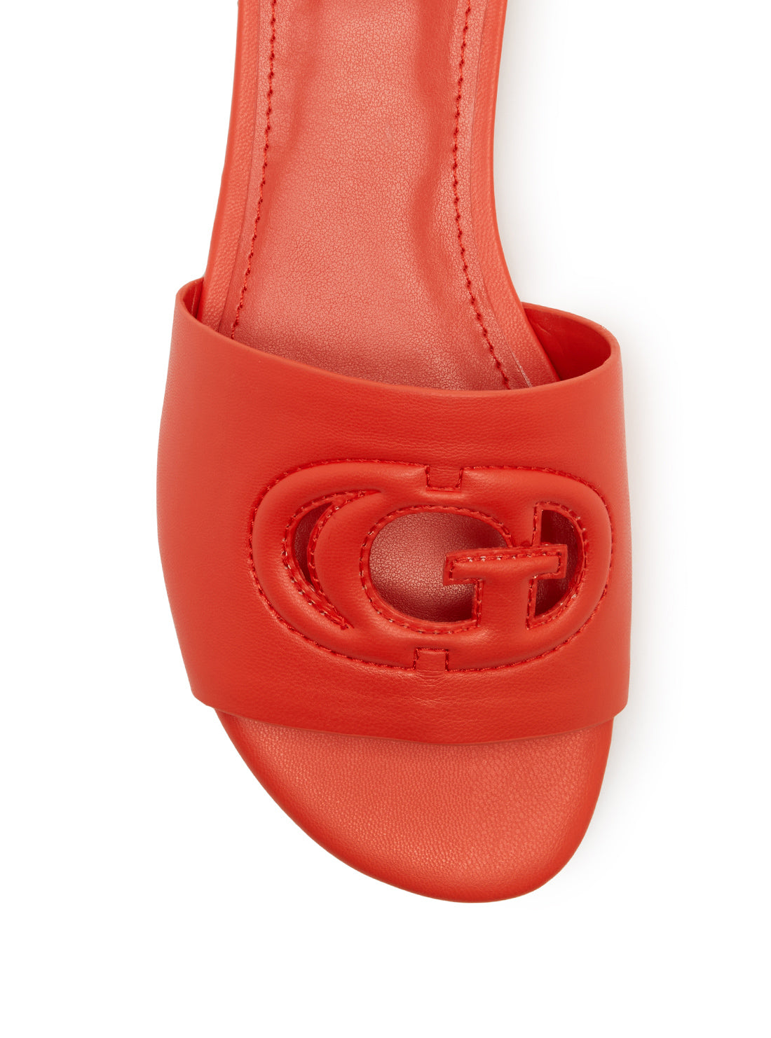 GUESS Womens Orange Tashia Cutout Logo Slides TASHIA Top View