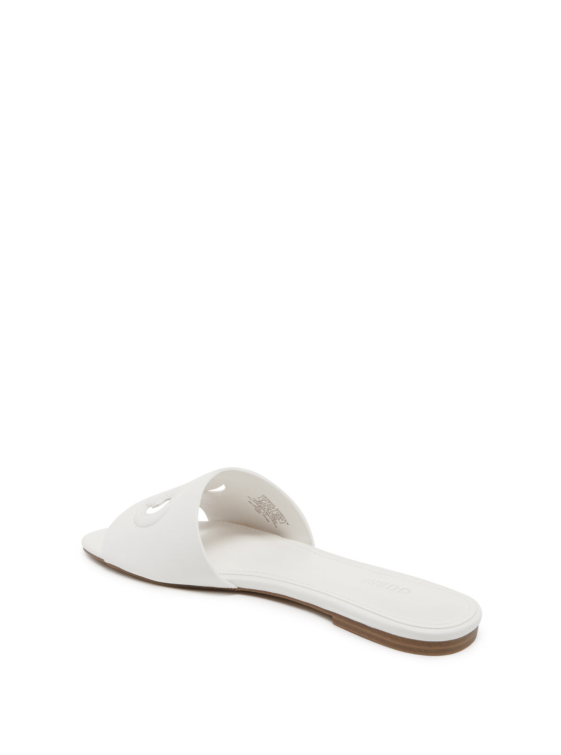 GUESS Womens White Tashia Cutout Logo Slides TASHIA Back View