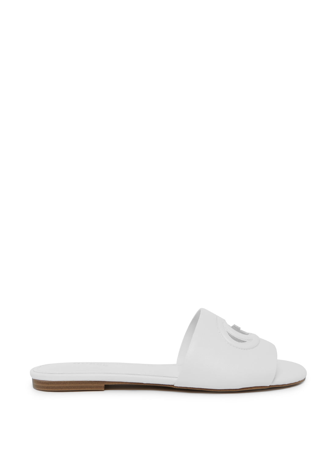 GUESS Womens White Tashia Cutout Logo Slides TASHIA Side View