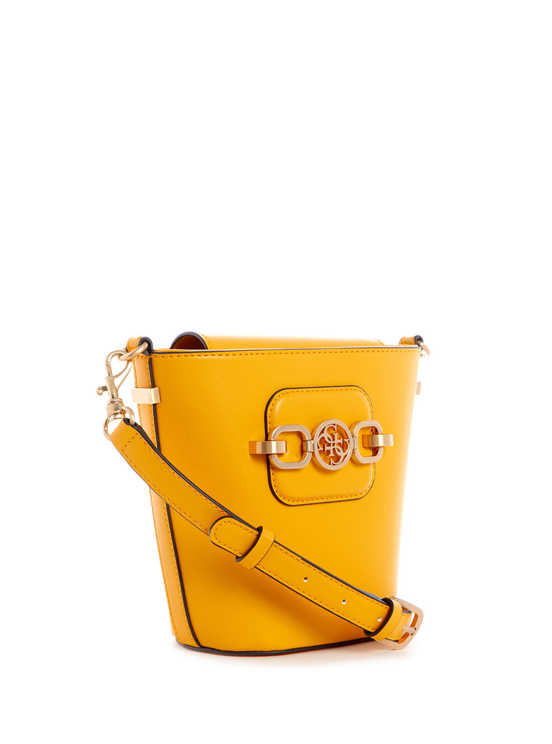 GUESS Womens Yellow Hensely Crossbody Bucket Bag VS811301 Side View